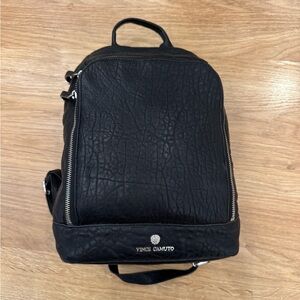 Vince Camuto Textured Black Leather Backpack